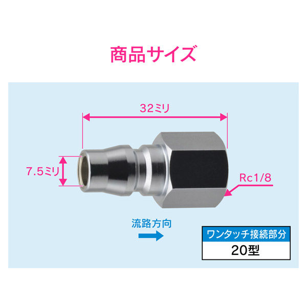 カクダイ ガオナ エアプラグ Rc1/8 20型 内ネジ GA-JM041 1個（直送品