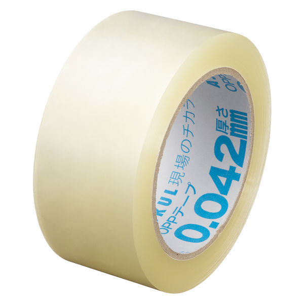 現場のチカラ 軽梱包用OPPテープ 0.042mm厚 幅48mm×長さ100m アスクル