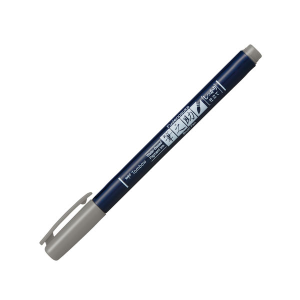 トンボ鉛筆 水性サインペン 筆之助 しっかり仕立てグレー WS-BH49 5本 