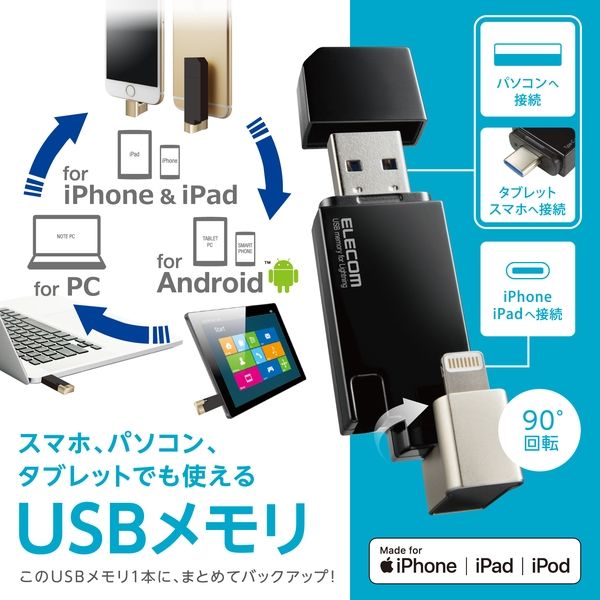 USB3.0 変換アダプタ iPad iPhone カメラからUSBメモリー などに データをを読み書き可能。日本語マニュアル付き