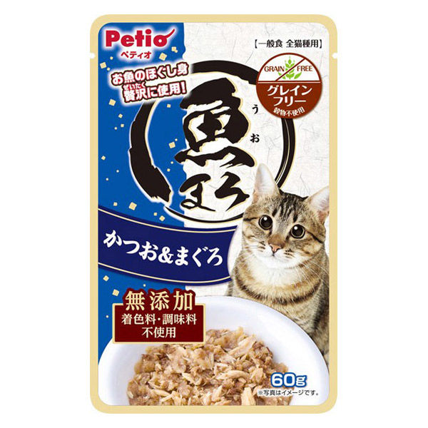 ペティオ 魚まろ グレインフリー かつお＆まぐろ 60g 12袋 