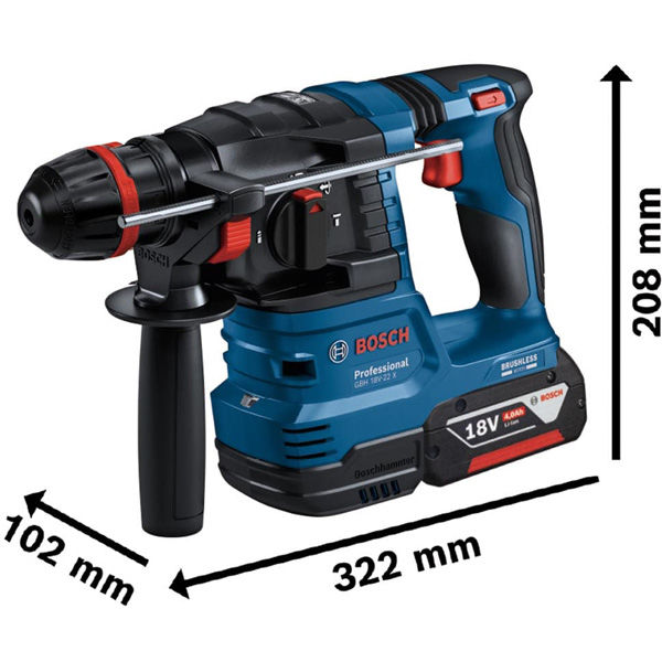 BOSCH コードレスハンマードリル GBH18V-22X 1式（直送品） - アスクル