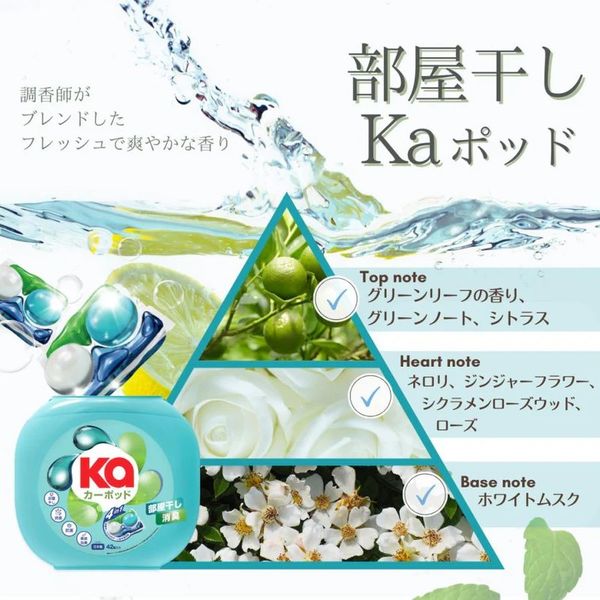 Ka カーポッド 部屋干し ボール型洗濯洗剤 本体 1個（20粒入） 王子