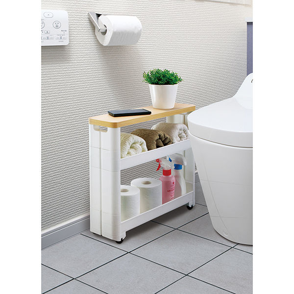 不動技研 隙間収納 トイレ収納 スリム スマ-トワゴン サニタリ- 幅12.5