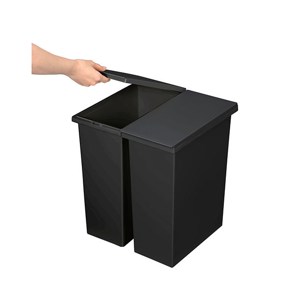 新輝合成 ゴミ箱 45L ユニ-ド オ-プンペ-ル ブラック 394933 1個（直送