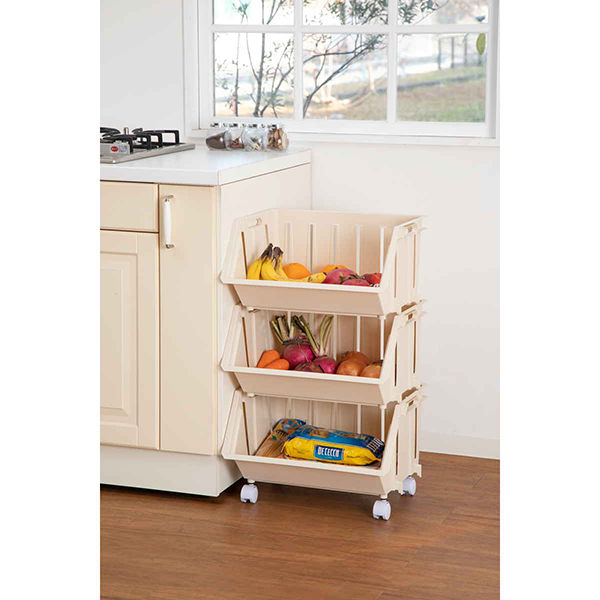 平和工業 バスケット 積み重ねバスケットN ストッカ- 幅44×奥行35×高さ