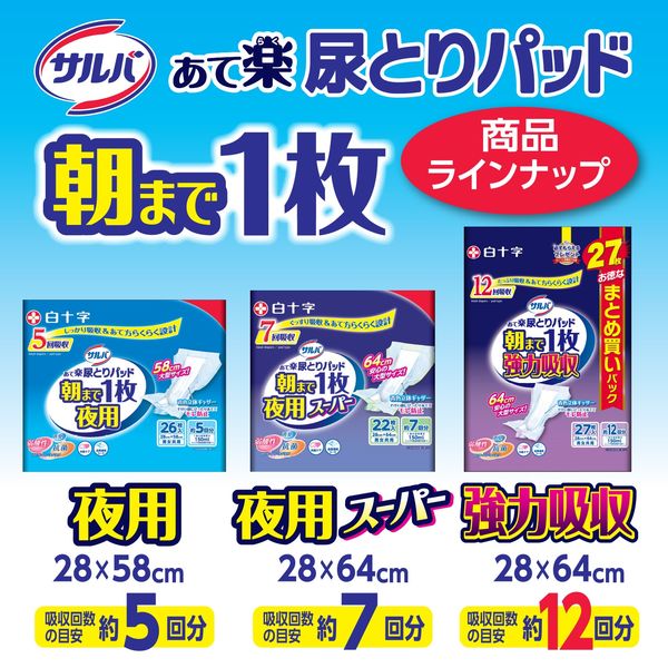 大人用紙おむつ/尿とりパッド】白十字 サルバ あて楽パッド 朝まで1枚