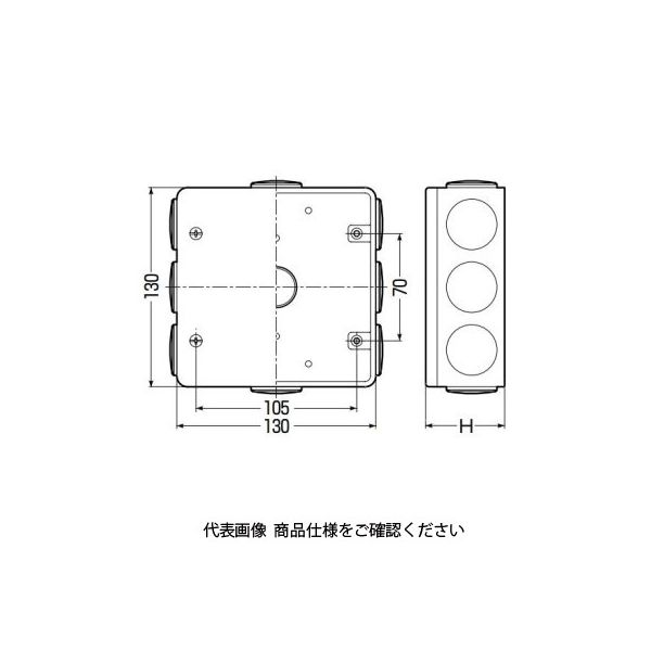 未来工業 PVKボックス（防水タイプ） おねじキャップ付 PVK-BLNPJ 1個（直送品）