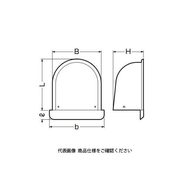 未来工業 パイプフード（鐘型）寒冷地仕様 ルーバー付 PYK-S100KL 1個