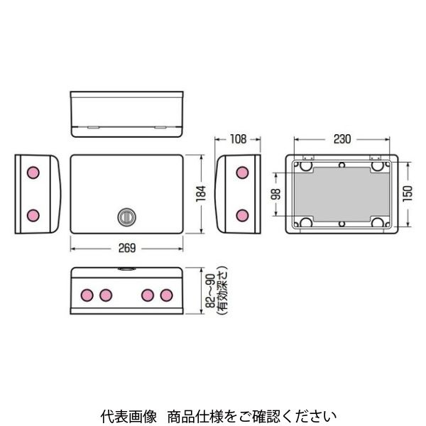 未来工業 情報ウオルボックス（屋外用） カバー上下開き WBJ-2LM 1個（直送品）