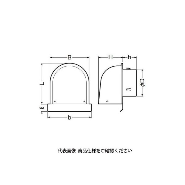 未来工業 パイプフード（鐘型） 防虫ネット付 PYK-S150AT 1個