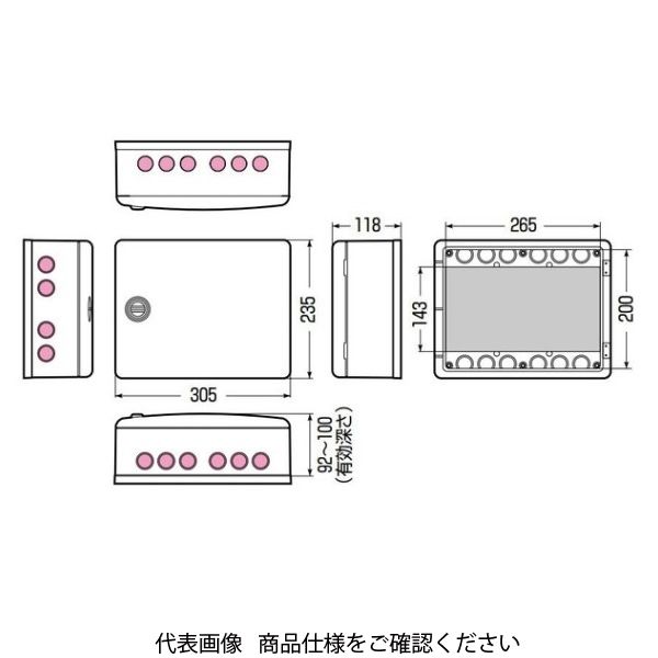 未来工業 情報ウオルボックス(屋外用) カバー左右開き WBJ-12LM