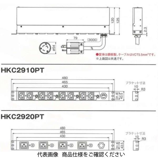 アメリカン電機 IEC形コンセントバー4個口 HKC2920PT 1個（直送品）