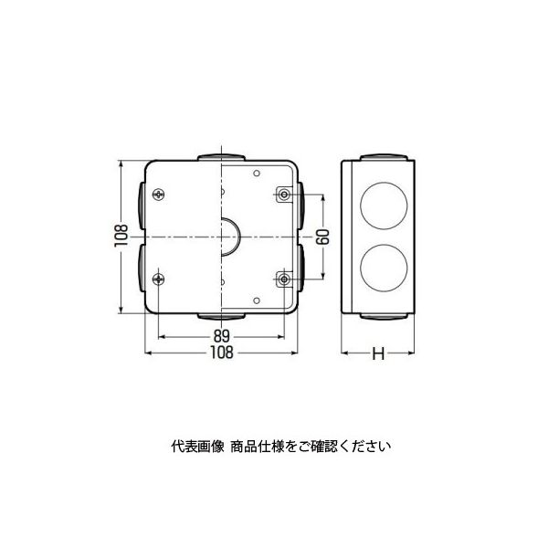 未来工業 PVKボックス（防水タイプ） おねじキャップ付 PVK-ANP 1セット（5個）（直送品）