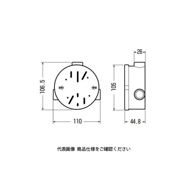 未来工業 露出丸型ボックス（1～3方出兼用型） PVM16-T 1セット（5個