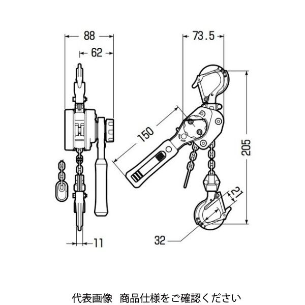 未来工業 レバーブロック(ラチェットレバー付チェーンブロック) LX003