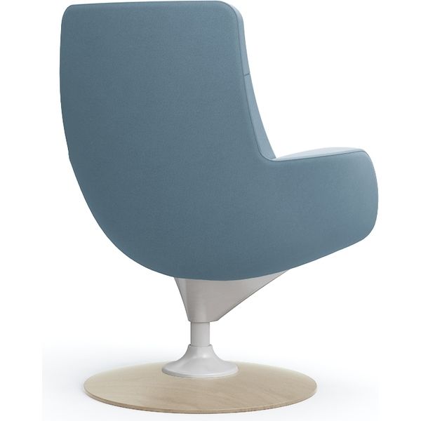 オカムラ ライブス ラウンジチェア ハイバック 肘付 木ベース/ライト