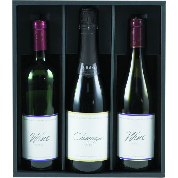 ヤマニパッケージ シャンパン・ワイン兼用3本箱 K-940 1ケース（50：各