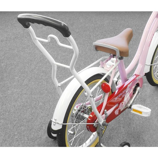 【引き取り限定】美品 子ども用自転車 ホワイト18インチ iimo (イイモ) 子供用自転車 消音補助輪つき 前カゴ サイド