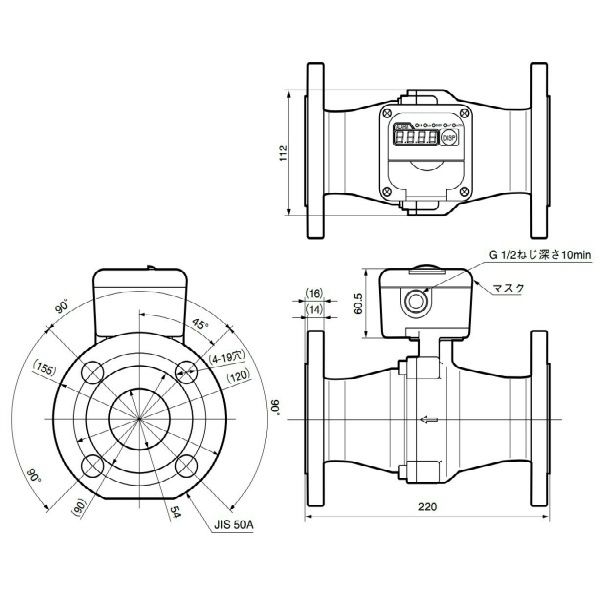 アズビル ガス流量モニタ CMG501A0801102D0 1個（直送品） - アスクル