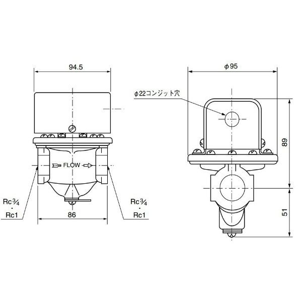 アズビル フロースイッチ FS6ーJー3/4 1個（直送品） - アスクル