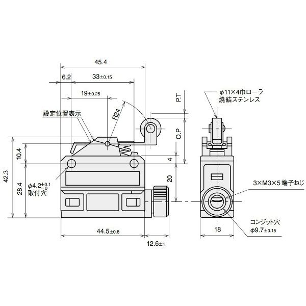 アズビル リミットスイッチ(小型、横型) SL1ーPV SL1-PV 1個（直送品