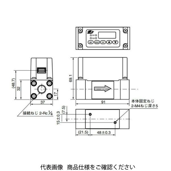 アズビル マスフローメータ SUS・SUS316モデル CMS9500BSRS200100 1個（直送品） - アスクル