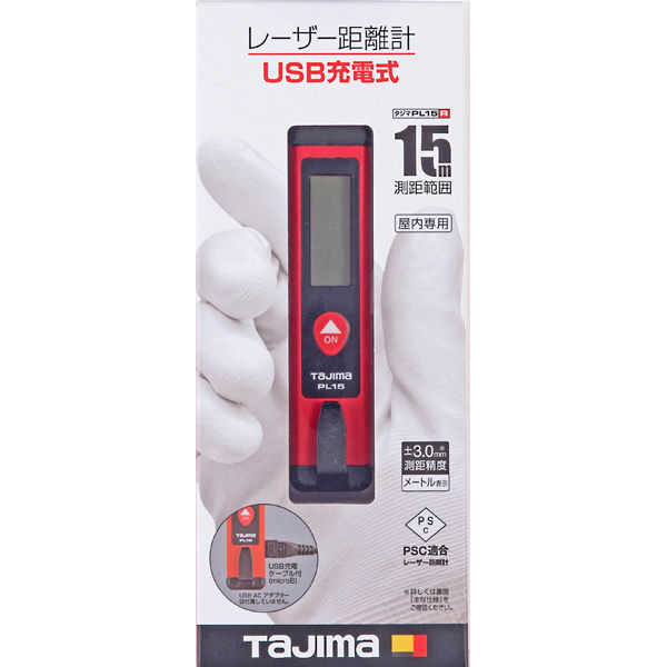 TJMデザイン レーザー距離計タジマPL15Ｒ　レッド LKT-PL15R 1台