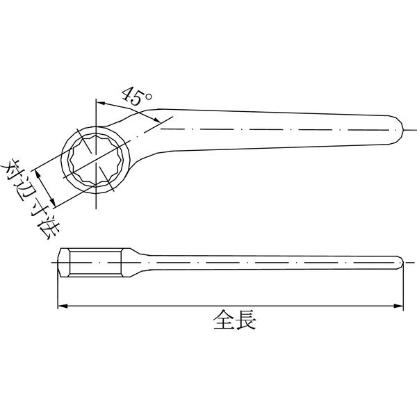 防爆工具】BAXNO（バックスノ） 防爆片口メガネレンチ RBKR-32 対辺