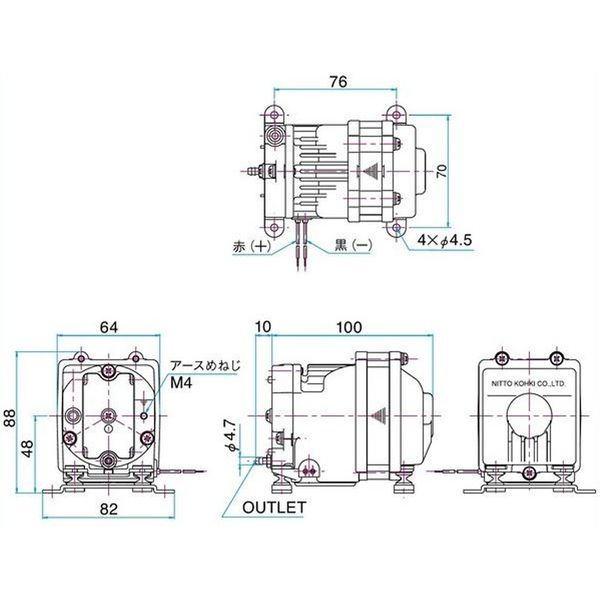 リニアコンプレッサー DAH110-Y1 日東工器（直送品） - アスクル