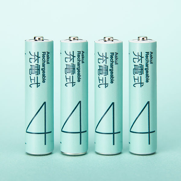 アスクル ニッケル水素充電池 単4形 HR-4STD（4S）ASK 1パック