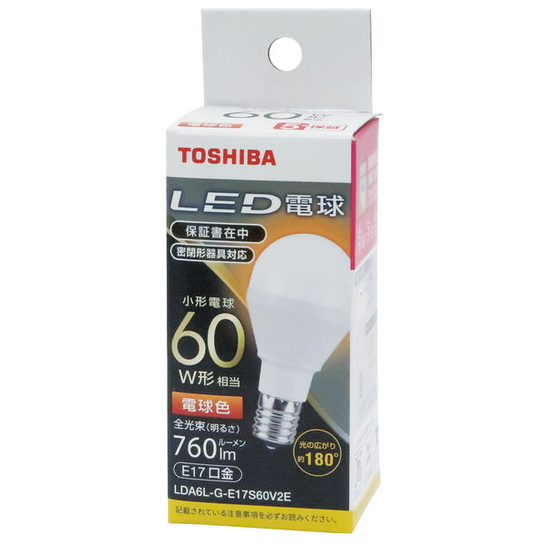 東芝 ミニクリプトン形LED電球 E17口金 60W形相当 電球色 LDA6L-G 