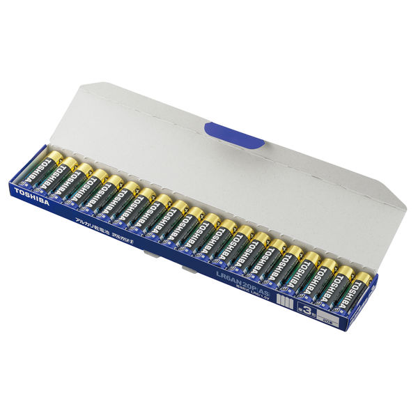 東芝 アルカリ乾電池 単3形 シュリンクなし紙箱包 LR6AN 20P（AS） 1箱