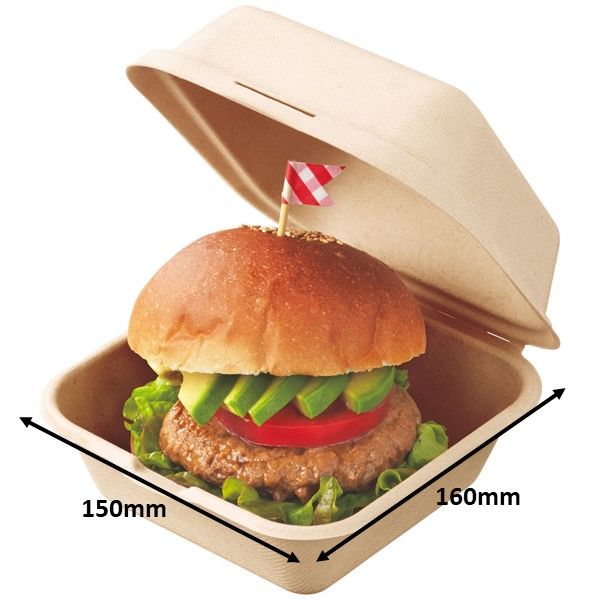 ストリックスデザイン 未晒しバガスモールド フードパックスクエア 1