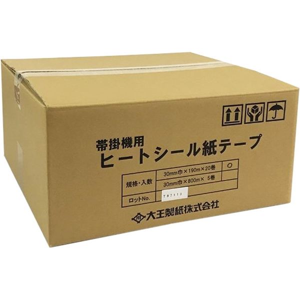 大王製紙 帯掛機用ヒートシール紙テープ30mm×190m巻 DOBI-20 1ケース（20本入）（直送品）