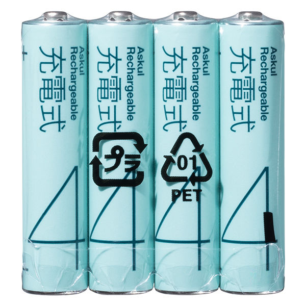 アスクル ニッケル水素充電池 単4形 HR-4STD(4S)ASK 1箱(20本 アスクル ニッケル水素充電池 単4形 HR-4STD(4S)ASK 1箱(20本