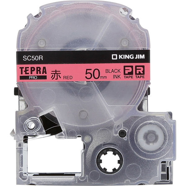 テプラ TEPRA PROテープ スタンダード 幅50mm 赤ラベル(黒文字) SC50R