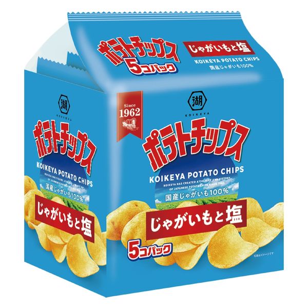 5個パック ポテトチップス じゃがいもと塩 6袋 湖池屋 スナック菓子 おつまみ アスクル