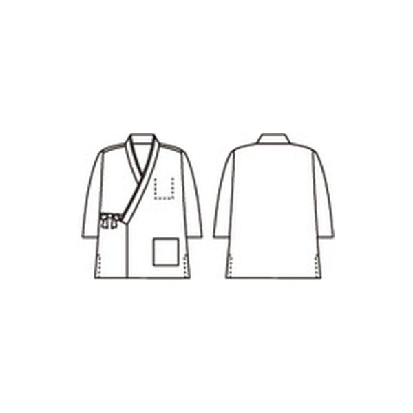 住商モンブラン はっぴ 兼用 7分袖 紺/芥子 3-525 1枚 - アスクル