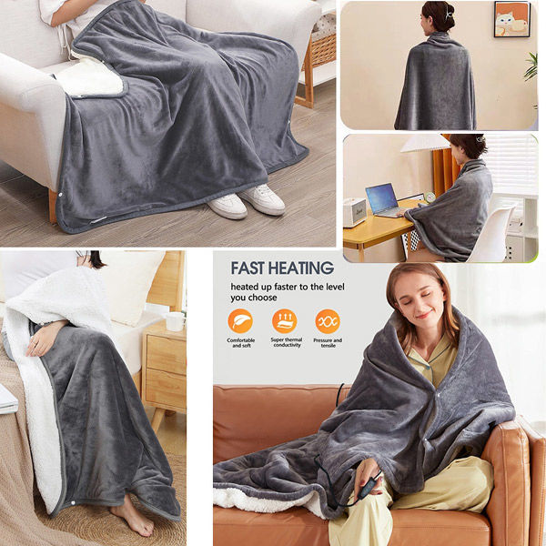 アスコ USBブランケット 電気毛布 グレー Electric Blanket C1000338 1 