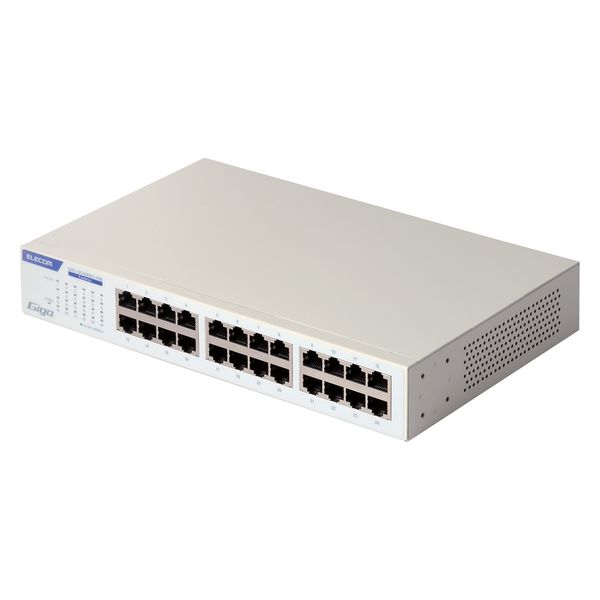 スイッチングハブ LAN ハブ 24ポート Giga対応 金属筐体 ホワイト EHC