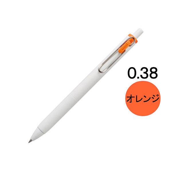 まとめ）三菱鉛筆 ユニボールワン0.38mm白軸黒 UMNS38.24〔×100セット