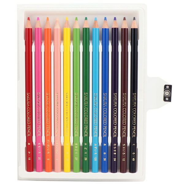 独特の上品 サクラクレパス 小学生色えんぴつ12色 アスクル - 1パック（12色入） GPY12 （窓付きソフトケース入り） バッグ