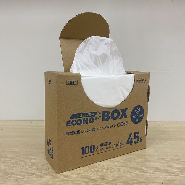 エコノプラスBOX nocoo in ゴミ袋 半透明 45L 1箱（100枚入）日本