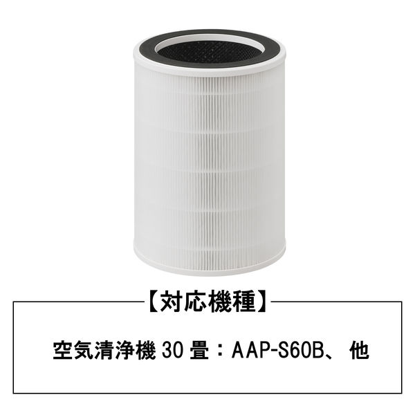 アイリスオーヤマ 空気清浄機 交換用集じん脱臭フィルター 30畳 FLS-S60B 1枚（直送品） アスクル