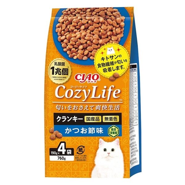 いなば CIAO チャオ Cozy Life クランキー かつお節味（190g×4袋