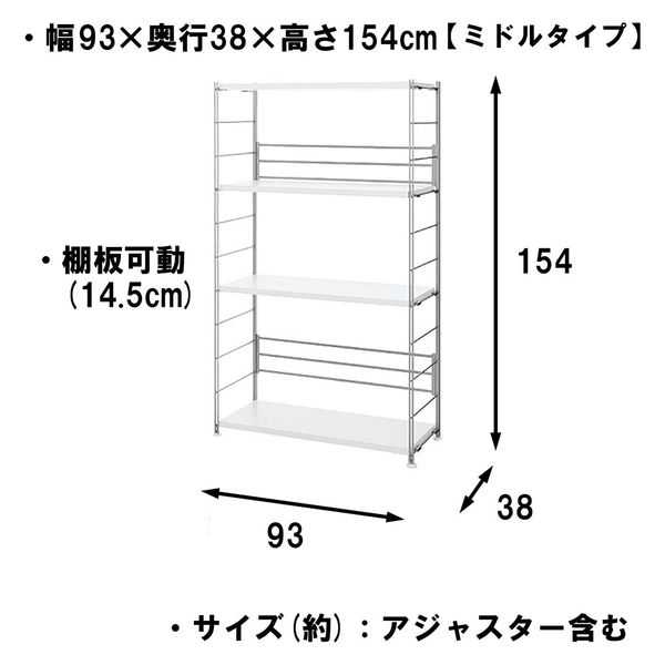 中古棚、スリム型900サイズ対応 キタジマ スチールラック 幅90 奥行40 高さ120cm 4段 スチール棚