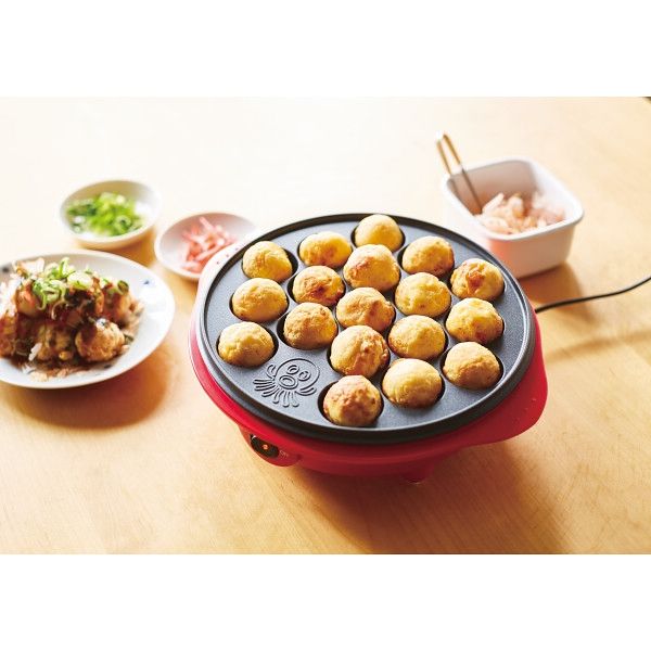 山善 ヤマゼン　たこ焼き器（１８穴） レッド YOB-181(R)99782 1箱（直送品）