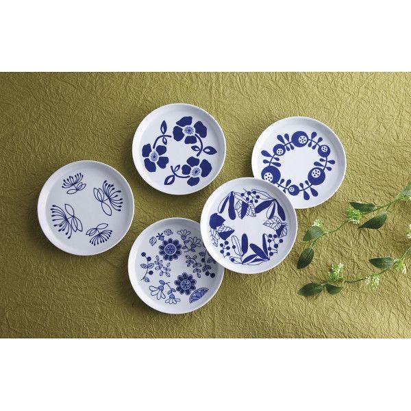西日本陶器 藍絵変り ５寸皿揃 952435 1箱（直送品） - アスクル