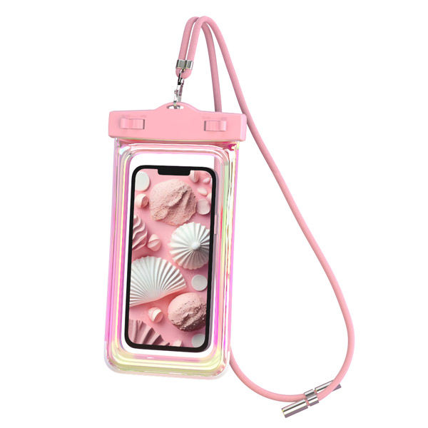 MOTTERU IP68取得で防塵・防水オーロラカラーシェルピンクのスマホ用